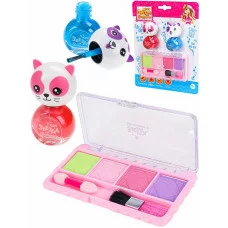 Набор детской косметики "Кошечка" (тени, лак для ногтей, апплик, кисть, цвет микс)  ( Арт. КС-5225)