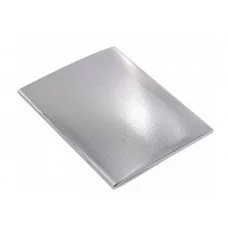 Тетрадь 48л., А5, клетка, Alingar "Silver  metallic", скрепка, дизайнерский картон, тиснение "лён", блок офсет, 100% белизна AL12404