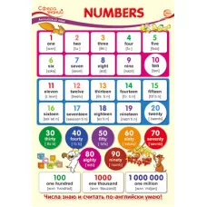 ПО-13435 Плакат А3. Английский язык в начальной школе. Numbers (Числа) / Сфера знаний 4630112003550