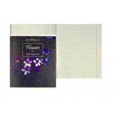Тетрадь 36 л., А5, клетка, Alingar "Цветы ", скрепка, второй блок 60г/м2, мелованный картон (стандарт) т/у AL6952
