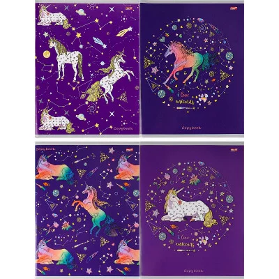 TM"Profit"Тетрадь КЛЕТКА 96л. ЕДИНОРОГИ И СОЗВЕЗДИЯ (Т96-4105)  (обл. - мелов.картон) ПП-00185034