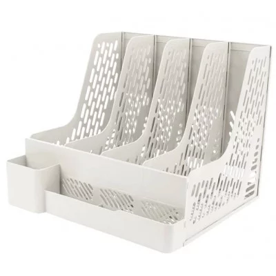 Лоток вертикальный 4 отделения белый DV-14924-2