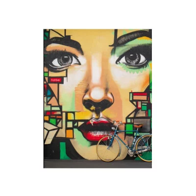 Тетрадь на кольцах 160 листов в клетку обложка твердая с ламинацией "Street ART" HATBER 160ТК5В1_22821 223570