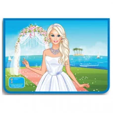 Папка для труда А4 2 отделения молния сверху пластик "Красавица" ПЧЕЛКА ПТР-22 078536