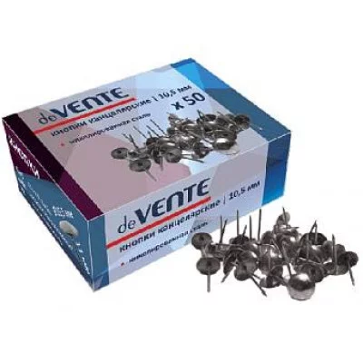 Кнопки-гвозди 50шт/уп хром карт упак DEVENTE 4132403 383316