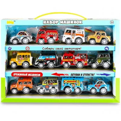 Набор игрушек "Пуллбэк: Городские автомобили" (5 см, 12 шт., пружинный механизм) BBA1602-132
