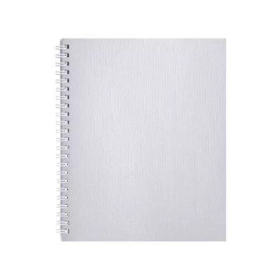 Тетрадь 96 листов в клетку на гребне обложка бумвинил "Metallic" цвет белый HATBER 96Т5бвВ1гр 224304
