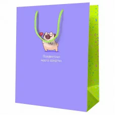 Пакет подарочный 1шт 11*14*6,5см MESHU "Покорителю моего сердечка", ламинированный 354740