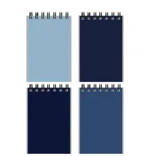 Блокнот А7 40л. на гребне ДИЗАЙН В СИНИХ ТОНАХ  обл.-мел.кар бл-офсв клетку Б40-9327