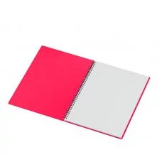 Тетрадь 80л., А4 клетка на гребне BG "Neon", пластиковая обложка, розовый 378838