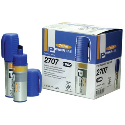 Маркер перманентный промышленный Line Plus "PER-2707" синий, скошенный, 7мм Line Plus 207984