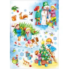 Наклейки двусторонние "Новогодние праздники" 079.190