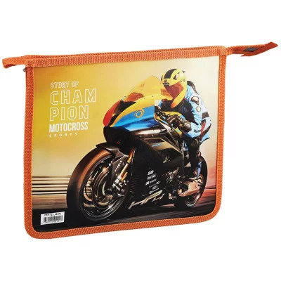 Папка для тетрадей 1 отделение А5 ArtSpace "Motocross", пластик, на молнии 331368