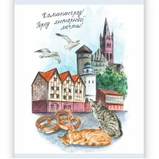 Тетрадь "Города России" А5 48л. Скрепка. Клетка. мел. картон ламинация soft touch. Бумага 60 г. Калининград ТК489396
