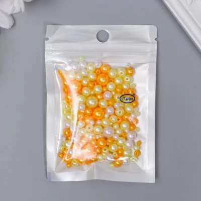 Бусины для творчества пластик "Круглые. Ассорти жёлтое" d=3-8 мм, набор 10 гр 7459632