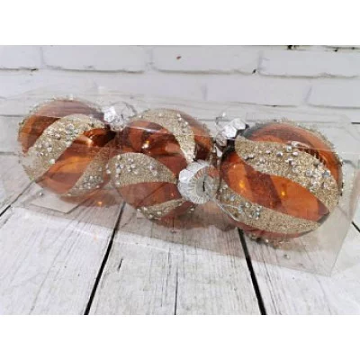 Набор шариков расписных "под стекло", 3 шт. 8см., арт.O0416-26 (8\2063) 8\2067