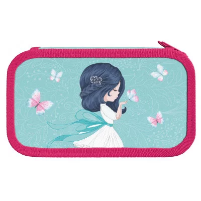 Пенал 3 секц. бол. Schoolformat MAGIC GIRL 190х105х45 картон, полиэстер молния голуб. 237056