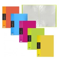 Папка с 20 вкладышами, А4, 15мм, 650 мкм, Yalong, пластик, матовые цвета ассорти, "Неон" YL213802-20