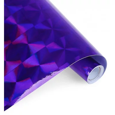 Пленка самоклеящаяся голография фиолетовая 1028 квадраты 0,45м х3м 3мкр 3221789