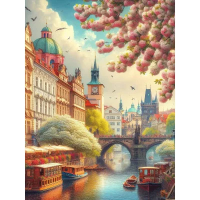 Алмаз мозаика (клас.) 40х50 см, с подр., с полн. заполн. (30цв) Пражский вид (арт. НД-8938)