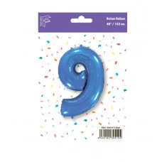 Шар (40\'\'/102 см) Цифра, 9, Синий, 1 шт. в уп. B901769A