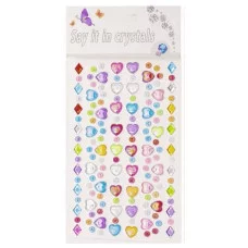 Наклейки-стразы Alingar, акриловые, "Набор сердечек", пакет с европодвесом AL10146