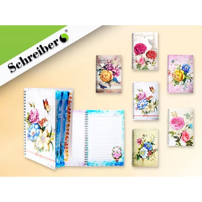 Блокнот детский на спирали ЦВЕТЫ,14х21 см, 80 стр цвета в ассортименте S1269