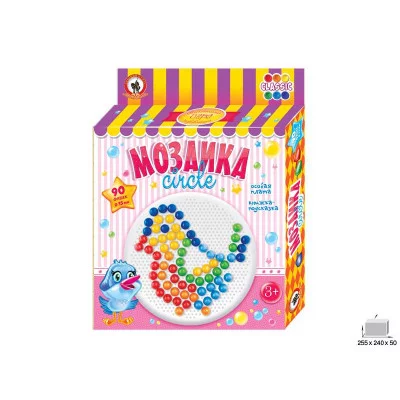 Мозаика Classic "Птичка" 90 эл, D 15 мм, Круглая плата 03920
