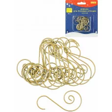 Набор металлических крючков (для ёлочных украшений) 20 шт золотистые 5*2.5см НУ-6174