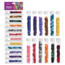 Пайетки TZ 13107 для декоративных работ в пластиковой тубе, 8 см.