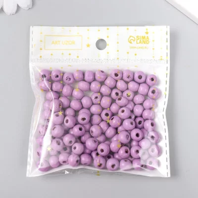 Бусины для творчества дерево "Аметист" d-0,8 см, набор 20 гр   9463312