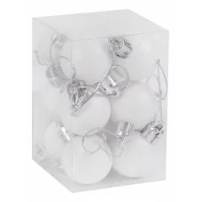 Новогоднее украшение. Набор белых ёлочных шаров 4 см 12 шт НУ-5359