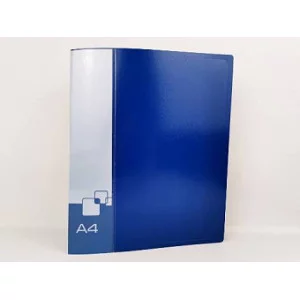 Папка на 2-х кольцах Бюрократ -0812/2RBLUE A4 пластик 0.8мм кор.40мм внут.и торц.карм синий ПапК91