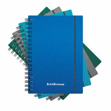 Блокнот А6 80л клетка/спираль пластик Ice Metallic резинка ERICH KRAUSE 50166 223139