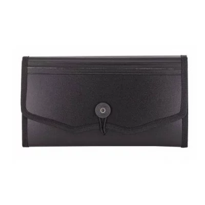 Папка-картотека Alingar 260х140 мм на пуговице пластик 900 мкм 12 отделений черный 1шт AL12823/1