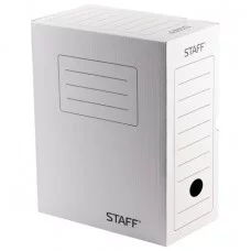 Короб архивный с клапаном, микрогофрокартон, 150 мм, до 1400 листов, БЕЛЫЙ, STAFF, 128866