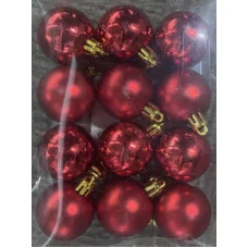 Набор ёлочных шаров 12 шт Чудеса, 4 см, красный НУ-5627