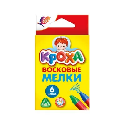 Набор восковых мелков на масл. основе КРОХА 6 цв. трехгранные Луч 044522