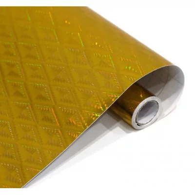 Пленка самоклеящаяся голография золотая 1001 рябь 0,45м х3м 3мкр 3221765