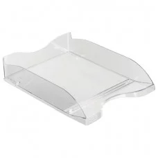 Лоток горизонтальный для бумаг СТАММ "Люкс", А4 (350х255х70 мм), прозрачный, ЛТ61