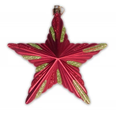 НГ Украшение пластик 13см СНОУ БУМ "Подвеска.Праздничная звезда"зол/крас(376-582 602478