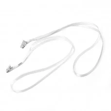 Лента для бейджа ширина-10мм,длина-80см с металл прищепкой БЕЛАЯ 759479