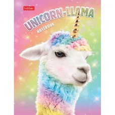 Блокнот МАЛЫЙ ФОРМАТ А6 112х151 мм, 80 л. твердый, поролон, клетка, HATBER I love LAMA 80ББп6В1 23377 113468