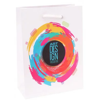 Пакет подарочный с матовой ламинацией 11,5x14,5x6 см  (S) Дизайн в стиле модерн, 128 г ППК-6259