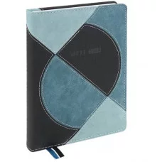 Ежедневник А5, 136л. ABSTRACT IMPRESSIONS (136-5047) комбинированный кожзам, сине-зеленый 136-5047