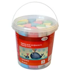 Мелки для асфальта Гамма "Мультики", цветные, 15шт., треугольные, пластиковое ведро 353238