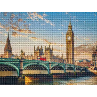 Алмаз мозаика (клас.) 30х40 см, с подр., с полн. заполн. (30цв.) Вестминстерский мост (Арт. НД-0350)