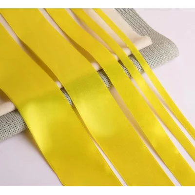 Лента атласная 4 см*25±1ярд №112 жёлтый АУ 2611783