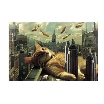 Папка-конверт на кнопке пластиковая ErichKrause Big City Cats, A4, ассорти 6351