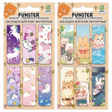 Закладки для книг МАГНИТНЫЕ, "GIRLS", комплект 12 штук, 60x20 мм, FUNSTER (ФАНСТЕР), 116654